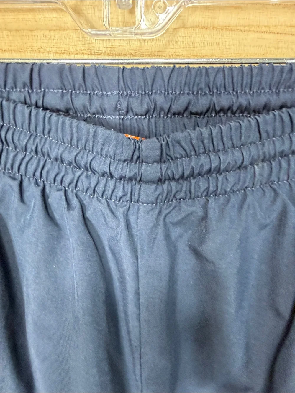 Nike Mens Navy Blue Track Pants with Light Blue Piping Lined Size L